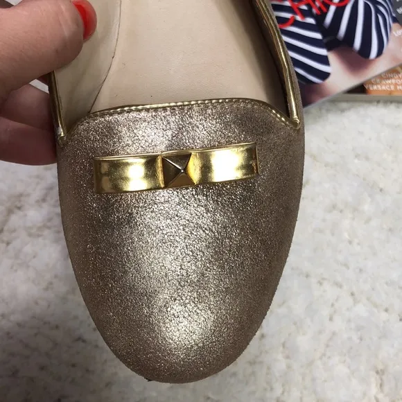 Kate Spade gold ballet flats