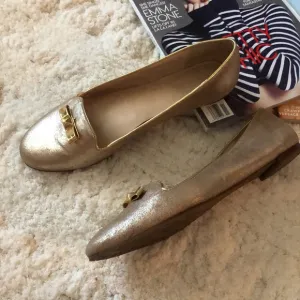 Kate Spade gold ballet flats