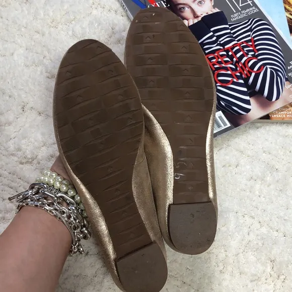 Kate Spade gold ballet flats