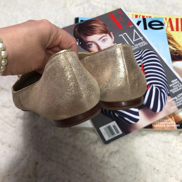 Kate Spade gold ballet flats