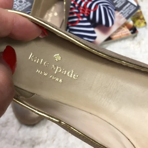Kate Spade gold ballet flats