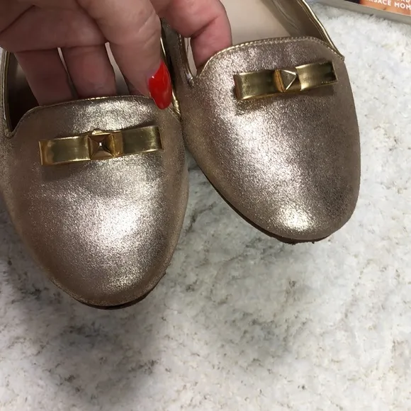 Kate Spade gold ballet flats