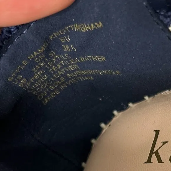Kate Spade Knottingham Knit Espadrilles Flats Navy Cream Eyelet Lace Jute Size 8