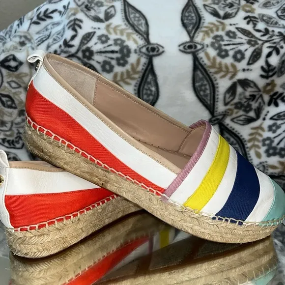 Kate Spade New York ‘Leena’ Rainbow Leather Espadrilles Sz 10.