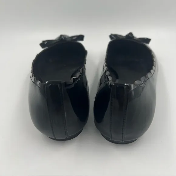 Kate Spade New York Women’s Emma Patent Leather Bow Flats Black 6.5 M