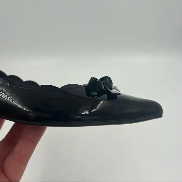 Kate Spade New York Women’s Emma Patent Leather Bow Flats Black 6.5 M