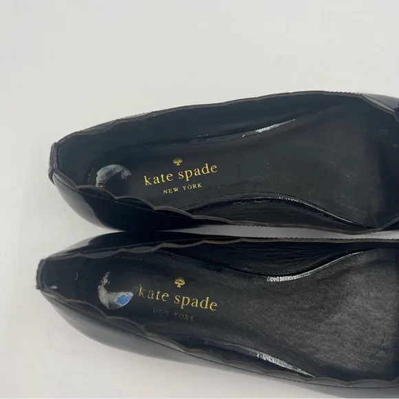 Kate Spade New York Women’s Emma Patent Leather Bow Flats Black 6.5 M