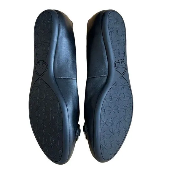 Kate Spade Payton black leather ballet flats size 7 NWOB