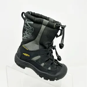 Keen Kids Boys Black Winter Snow Boots Size 9 Waterproof Insulated Lace Up
