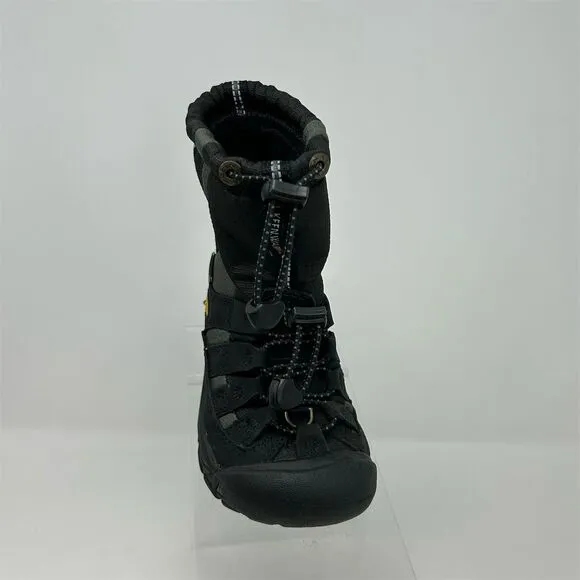Keen Kids Boys Black Winter Snow Boots Size 9 Waterproof Insulated Lace Up