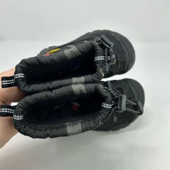 Keen Kids Boys Black Winter Snow Boots Size 9 Waterproof Insulated Lace Up