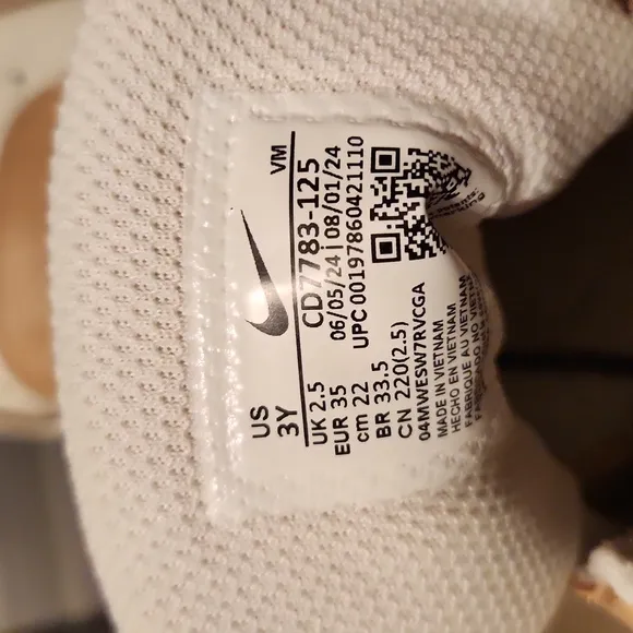 Kids Nike Tan and White High-Top Sneakers
