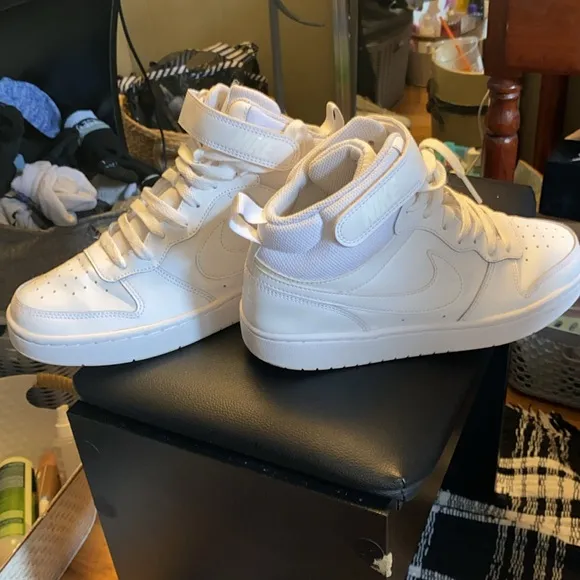 Kids White Nike High-Top Sneakers Air Force 1