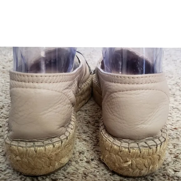 Kurt Geiger Espadrilles Womens 39 Cream Black Leather Chunky Platform Shoes