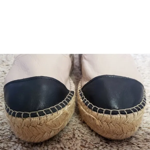 Kurt Geiger Espadrilles Womens 39 Cream Black Leather Chunky Platform Shoes