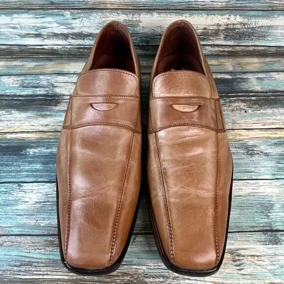 L. Lambertazzi Dress Loafers Mens 11-11.5/44 Brown Leather Handmade Bicycle Toe
