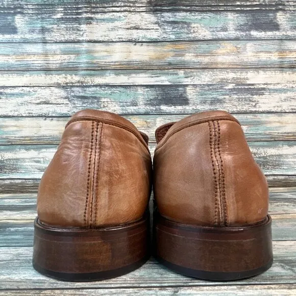 L. Lambertazzi Dress Loafers Mens 11-11.5/44 Brown Leather Handmade Bicycle Toe
