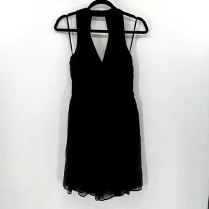 L'AGENCE Silk Crepe Halter Dress - Black - Small - New without tags
