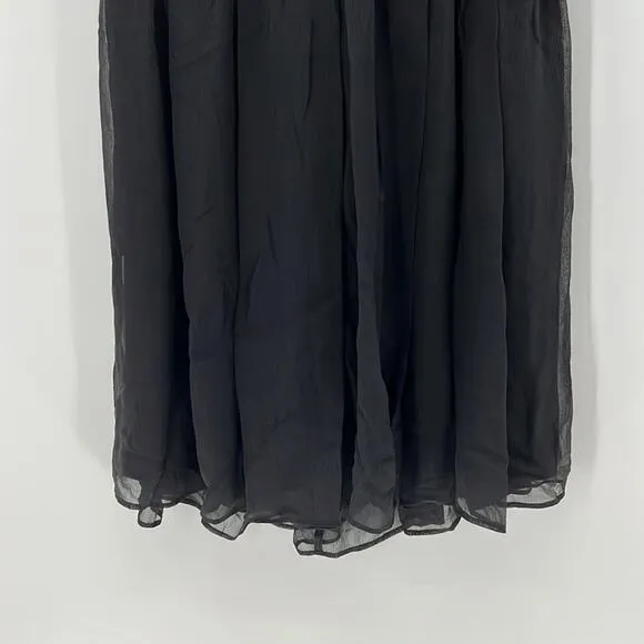 L'AGENCE Silk Crepe Halter Dress - Black - Small - New without tags