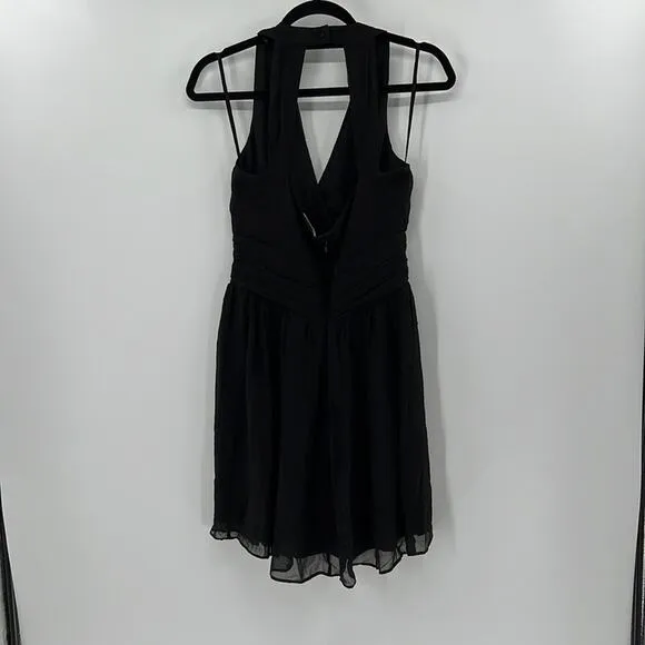 L'AGENCE Silk Crepe Halter Dress - Black - Small - New without tags