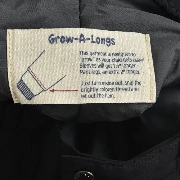 Land's End Kids Squall Waterproof Insulated Iron Knee Snow Pants Black Size 7