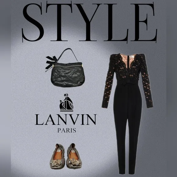 Lanvin Bronze Satin Jeweled Embellished Ballerina Ballet Flats