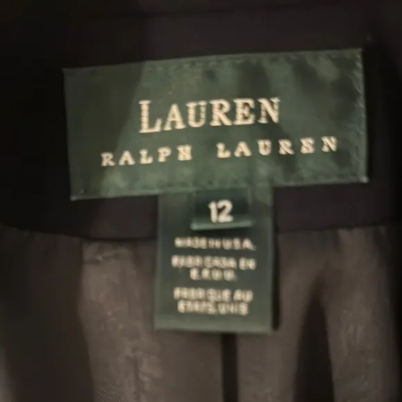 Lauren Ralph Lauren Black Blazer with Gold Buttons and Crest vintage