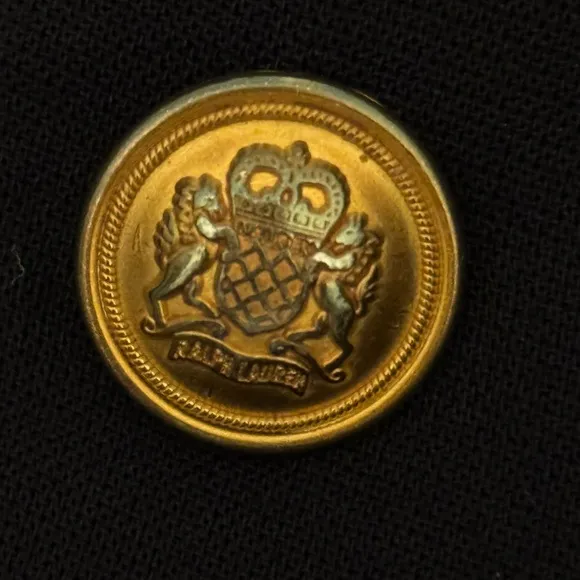 Lauren Ralph Lauren Black Blazer with Gold Buttons and Crest vintage