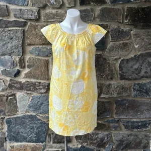 Lilly Pulitzer 'Sullivan' Dress in Starfruit Yellow 'Dahlia' Print Size Small