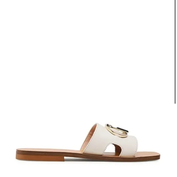 Liu Jo White Flat sandals with logo NOWB