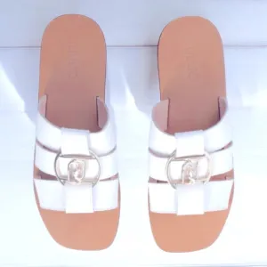 Liu Jo White Flat sandals with logo NOWB