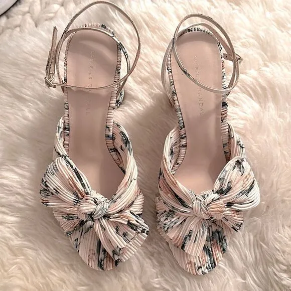 LOEFFLER RANDALL Camellia Nova Floral Bow Heels. Like New. Size 10.
