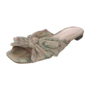 Loeffler Randall Daphne Floral Flat Metallic Sandals Size 7