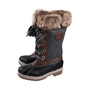 London Fog Snow Boots Faux Fur Trim size 8