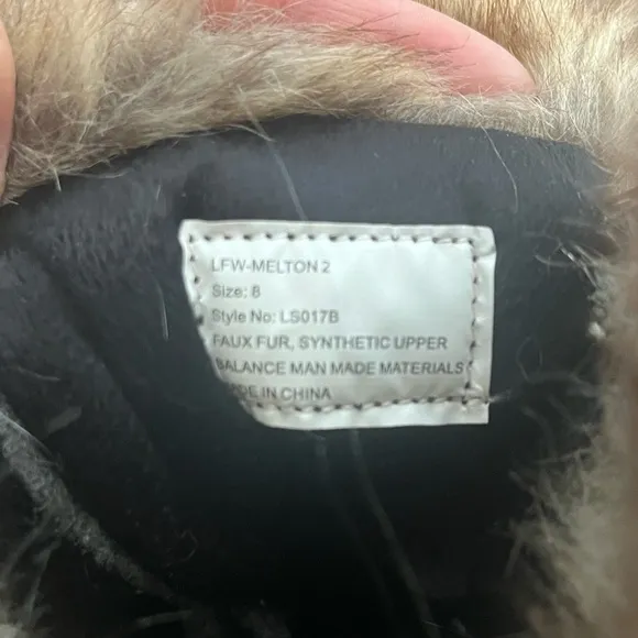 London Fog Snow Boots Faux Fur Trim size 8