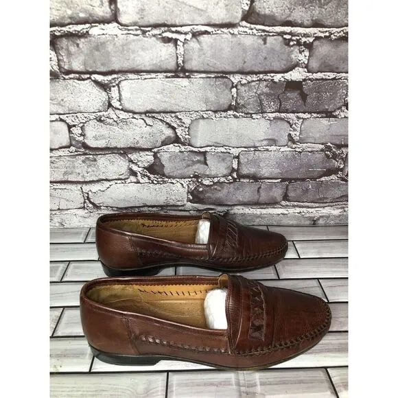 Lorenzo Banfi Brown Leather VTG Loafers Dress Shoes Men’s Sz 8.5M US/41.5-42EU