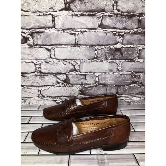 Lorenzo Banfi Brown Leather VTG Loafers Dress Shoes Men’s Sz 8.5M US/41.5-42EU