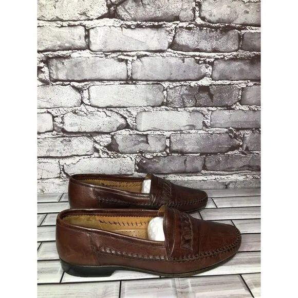 Lorenzo Banfi Brown Leather VTG Loafers Dress Shoes Men’s Sz 8.5M US/41.5-42EU
