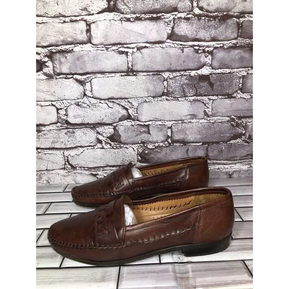 Lorenzo Banfi Brown Leather VTG Loafers Dress Shoes Men’s Sz 8.5M US/41.5-42EU