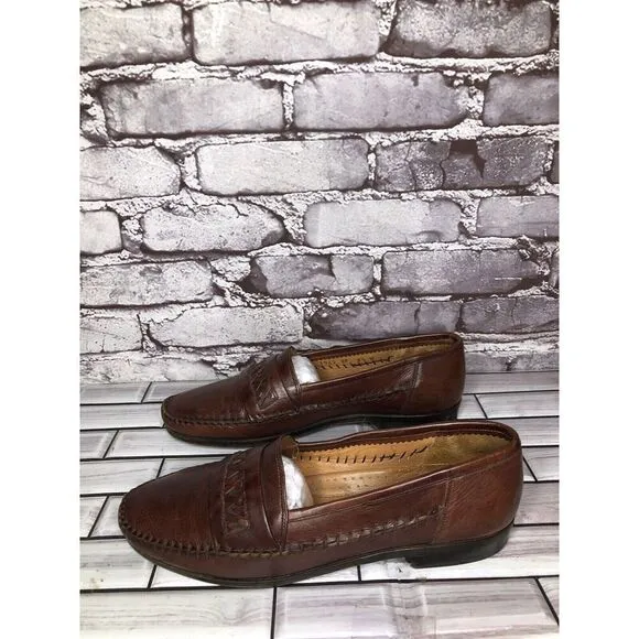 Lorenzo Banfi Brown Leather VTG Loafers Dress Shoes Men’s Sz 8.5M US/41.5-42EU