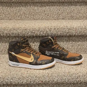 Louis Vuitton Brown and Black High-Top Sneakers