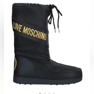 Love Moschino Women's Peace &amp; Love Moschino Winter Snow Boots Black/Gold 5.5