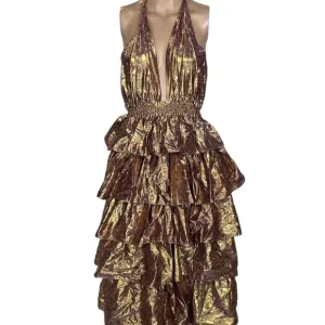 LOVESHACKFANCY Women’s Bexlie Halter Gown Multi Size M