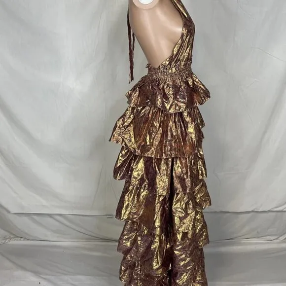 LOVESHACKFANCY Women’s Bexlie Halter Gown Multi Size M