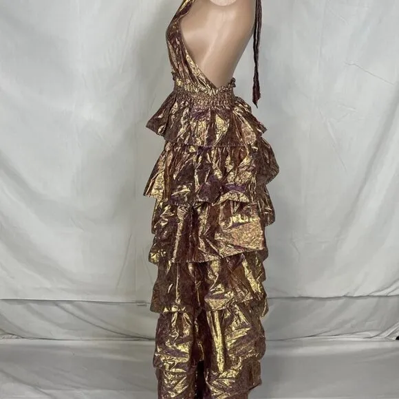 LOVESHACKFANCY Women’s Bexlie Halter Gown Multi Size M