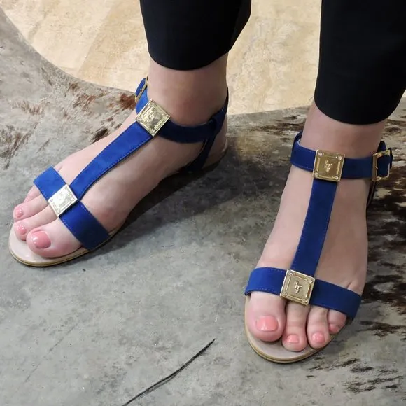 LUIGI TRAINI SUEDE SUMMER FLAT SANDALS