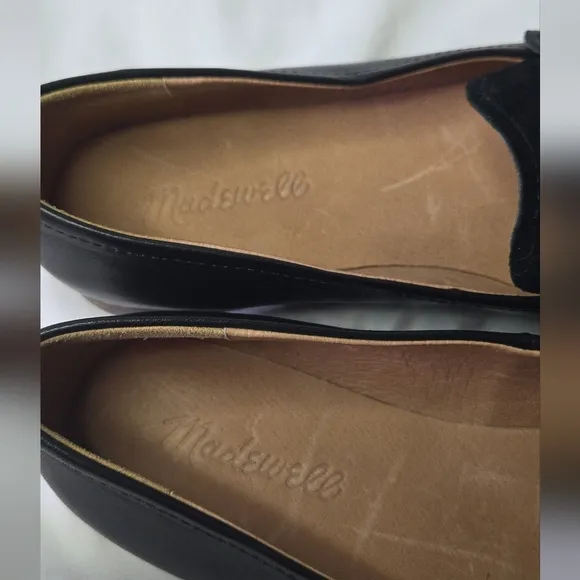 Madewell Alex Leather Suede Classic Black Loafers Size 7.5