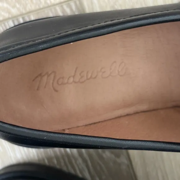 Madewell Bradley Lug Sole Black Leather Loafers Women’s Size 6.5