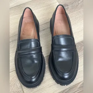 Madewell Bradley Lug Sole Black Leather Loafers Women’s Size 6.5