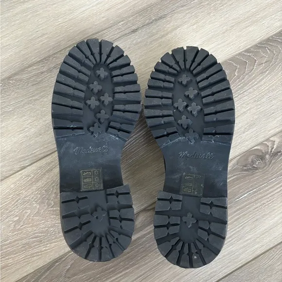 Madewell Bradley Lug Sole Black Leather Loafers Women’s Size 6.5